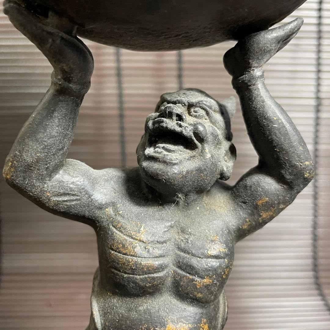 天燈鬼』香炉 唐金 龍 江戸時代 骨董品